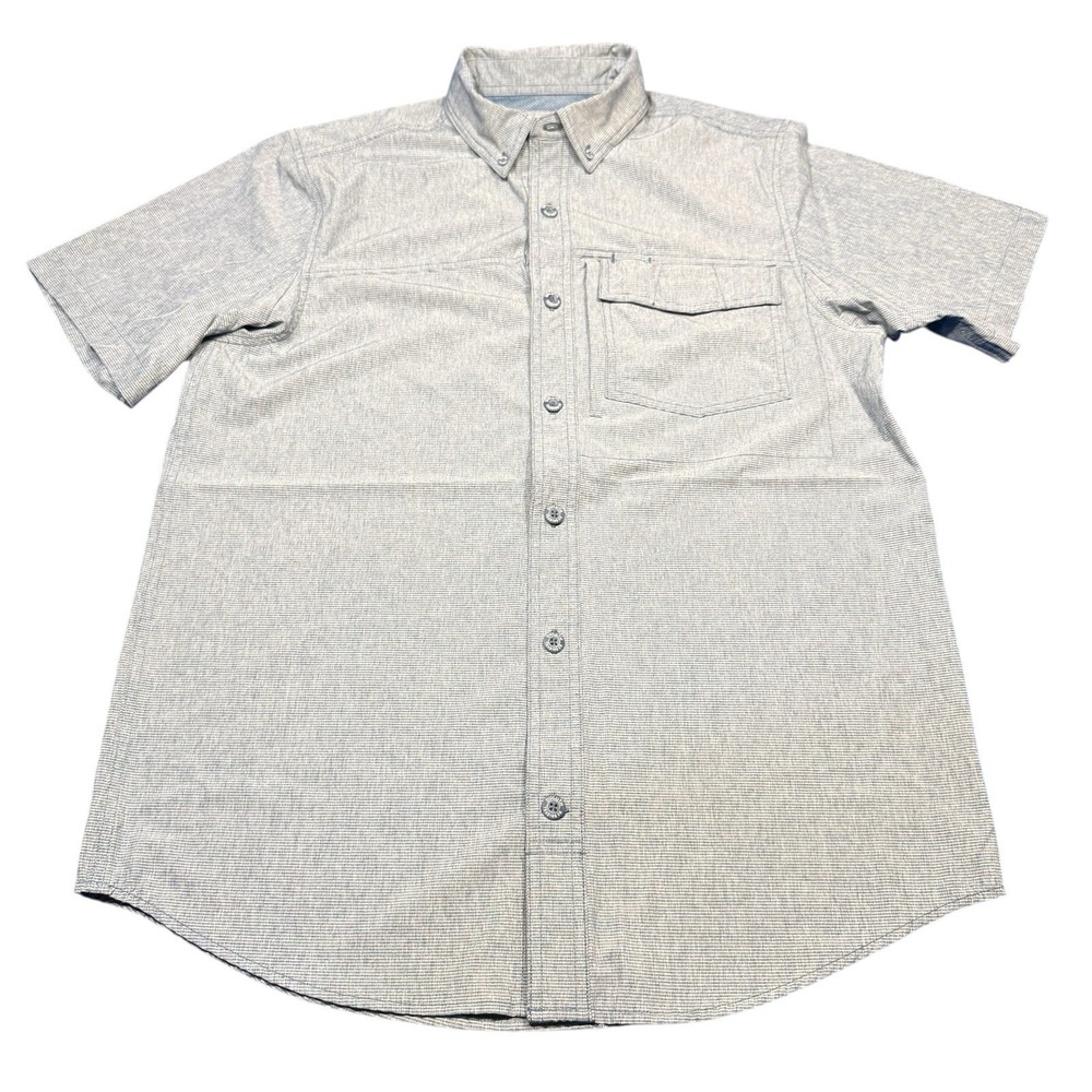 Duluth‎ Trading Co. Mens Medium Blue Sol Survivor Short Sleeve Shirt